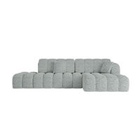 ECKSOFA mit Schlaffunktion Ottomane RECHTS OLEA-L2 321x164x75 Grün Tissu - Smaragdgrün/Schwarz, Holzwerkstoff/Kunststoff (164/321cm) - ALTDECOR