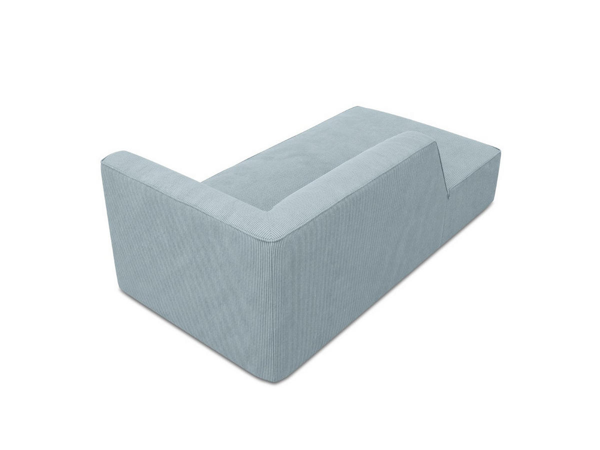 CHAISELONGUE links Ruby aus Cord hellblau - Hellblau, Textil (93/69/180cm) - Micadoni