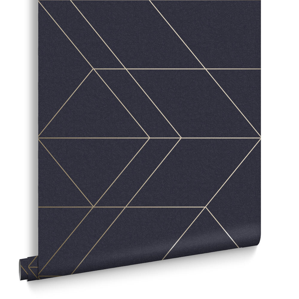 VLIESTAPETE - Balance Navy Gold - Blau/Goldfarben, Papier/Kunststoff (53/1000cm) - Graham & Brown