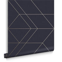 VLIESTAPETE - Balance Navy Gold - Blau/Goldfarben, Papier/Kunststoff (53/1000cm) - Graham & Brown