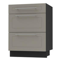 SCHUBLADENUNTERSCHRANK Kvantum D3M/60 60 / 50 / 82cm - Beige/Schwarz, Holz/Holzwerkstoff (60/82/50cm) - Feldmann-Wohnen