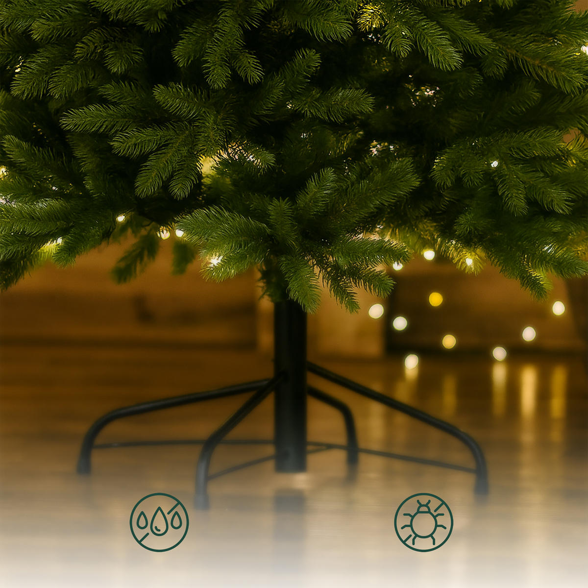 KUNST-WEIHNACHTSBAUM - Dunkelgrün, Kunststoff/Metall (210/210cm) - Relaxdays