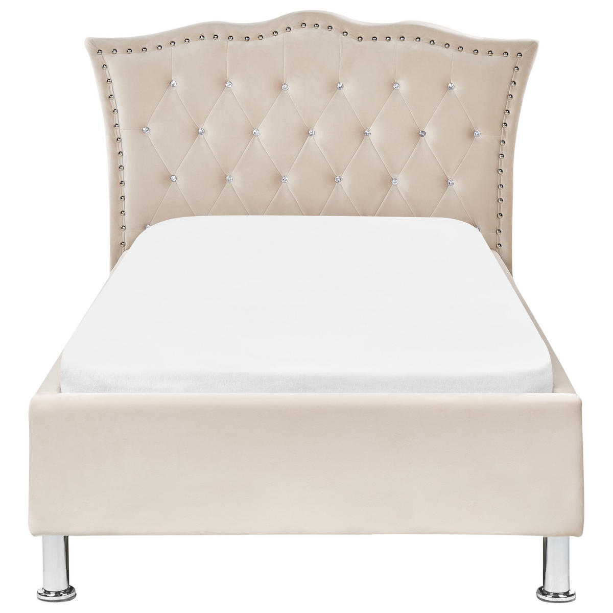 BETT 90/200cm Beige Metz - Beige, Textil (90/200cm) - Beliani
