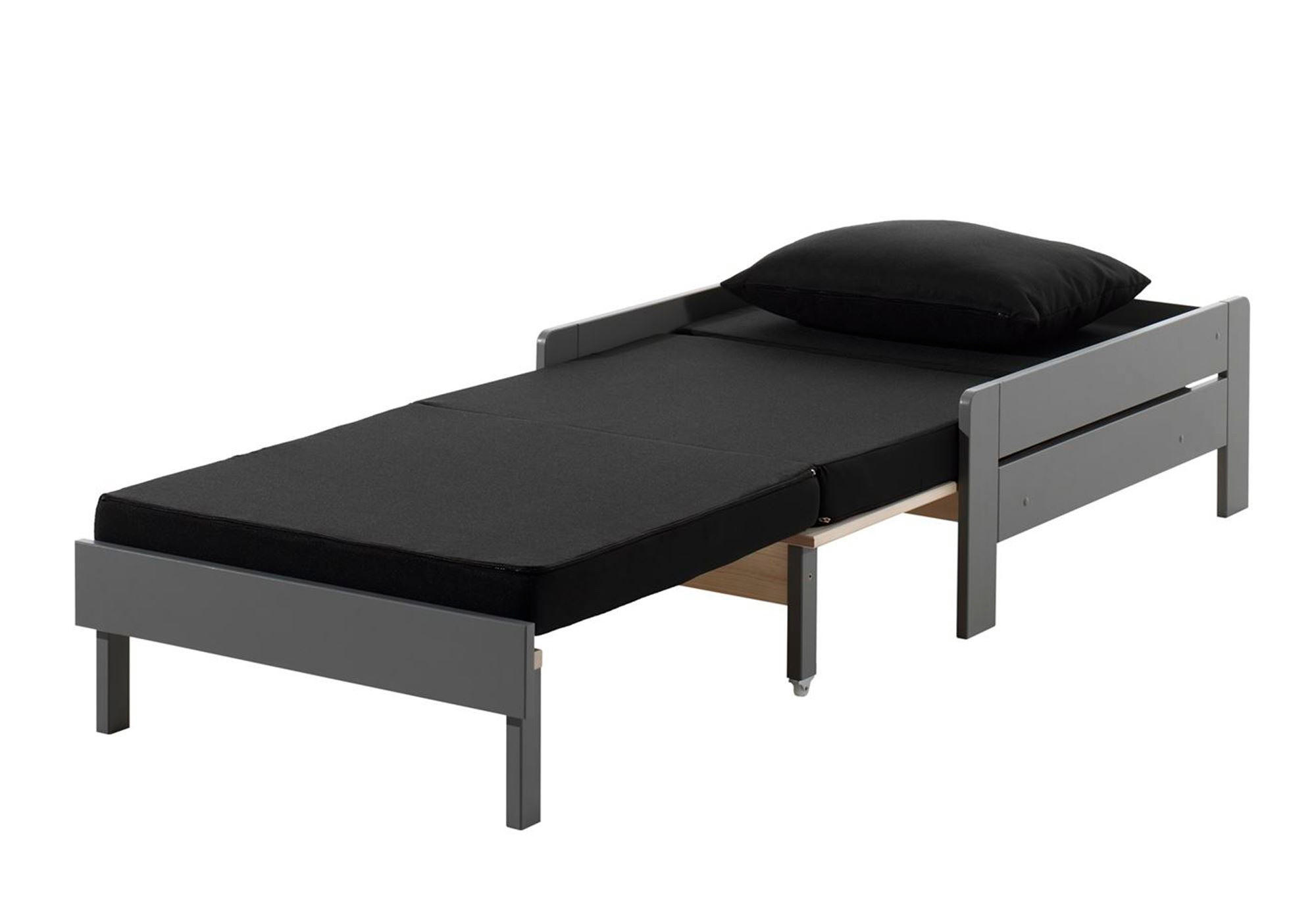 BETTSESSEL Karole 80x85/206x68 aus Massivholz Grau - Grau, Holz (85/68/80cm) - 58aufmkessel