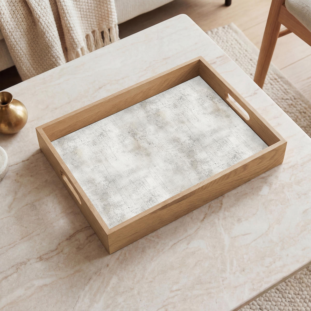 SERVÍROVACÍ PODNOS Šedá - Beton - Zvětralá 40x30 cm - světle šedá, dřevo (40/5/5cm) - OnlyWow