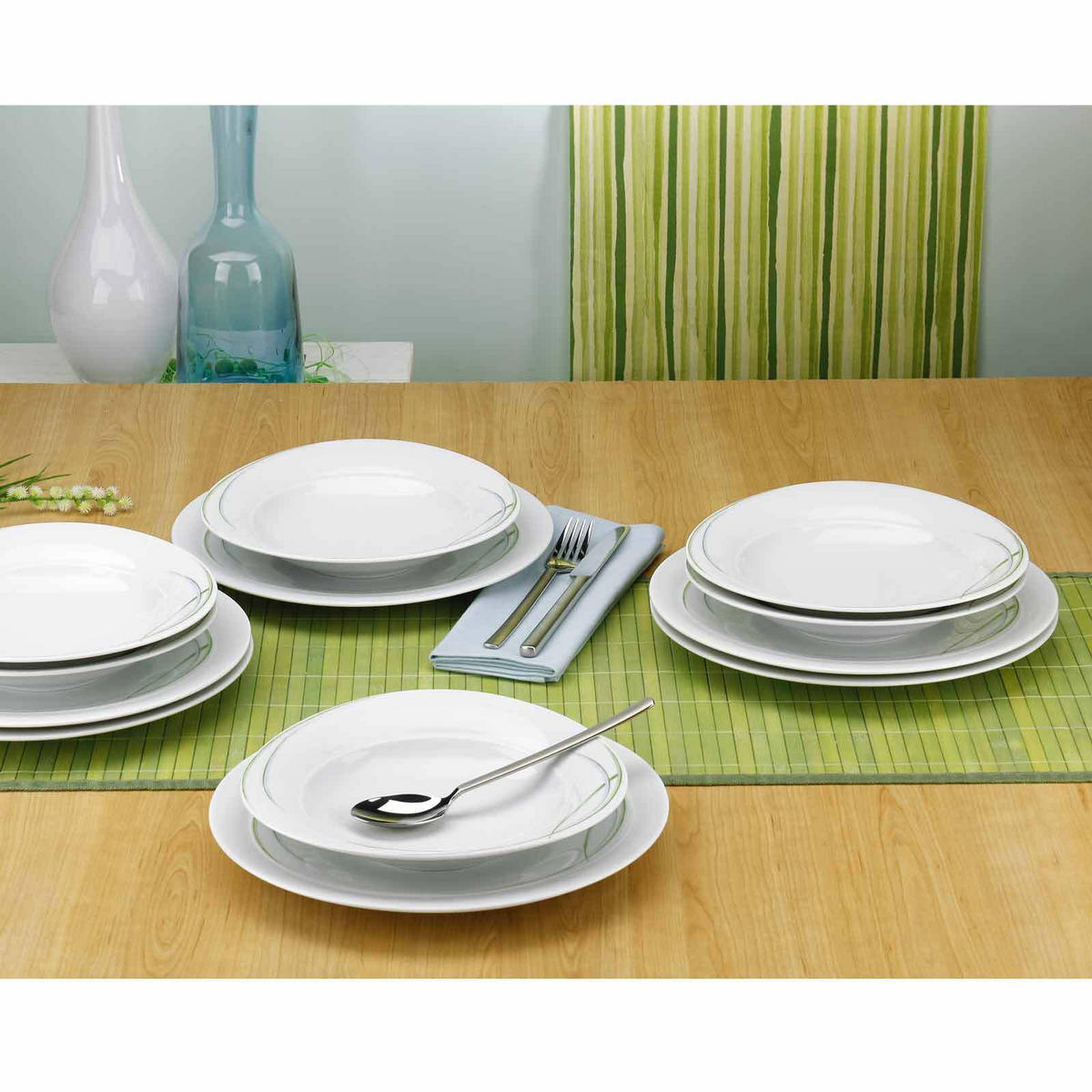 TAFELSERVICE Trio Weiß weiß 12er Set - Weiß, Keramik (32.3/23.5/32.3cm) - Seltmann Weiden