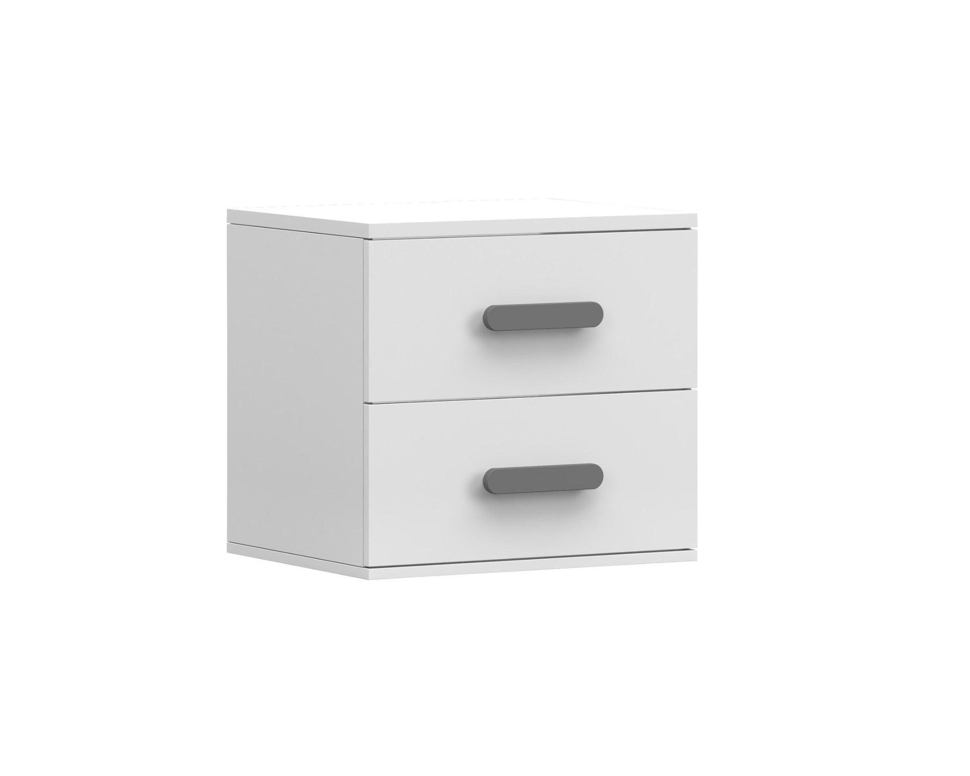 KINDER-NACHTTISCH INGE 22 55/50/44 cm Weiß/Grau - Weiß/Grau, Holzwerkstoff (55/50/44cm) - Deine Möbel 24