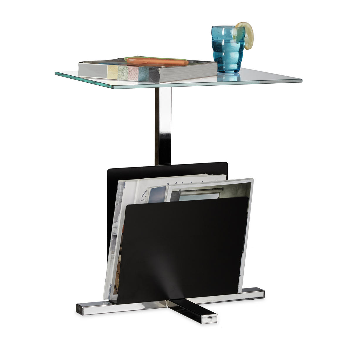 BEISTELLTISCH - Multicolor, Glas/Metall (36/46/53cm) - Relaxdays