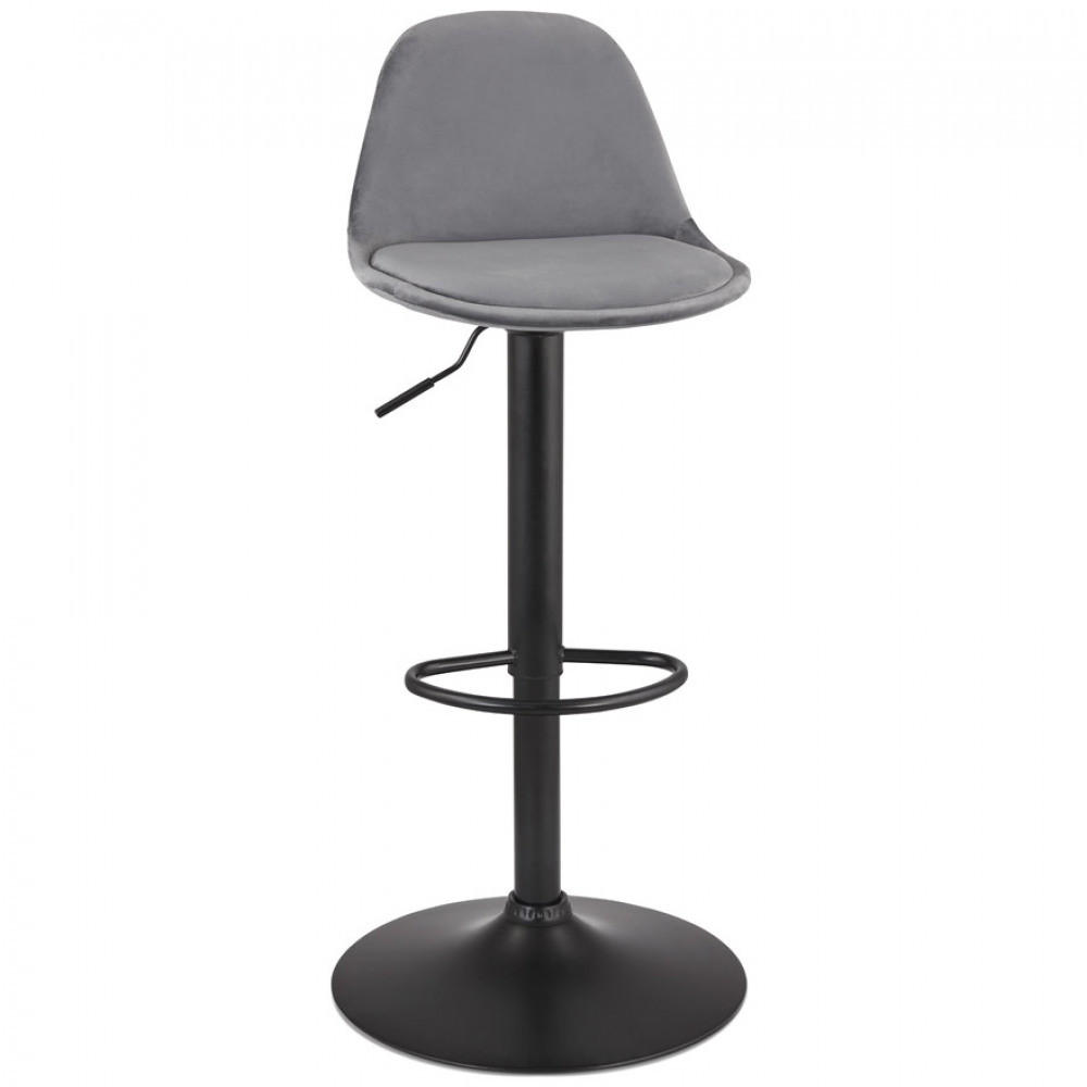 BARHOCKER grau 45x107x45cm - Schwarz/Grau, Textil/Metall (45/107/45cm) - AlterEgo