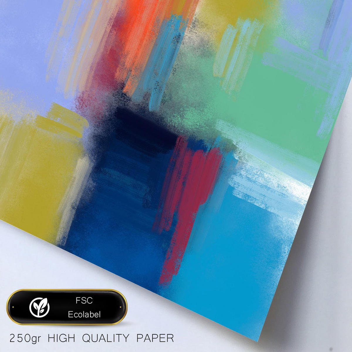 POSTER Set Mit 6 Victorian Shades 1 In Farbenfrohe Abstracts Ästhetische Dekorative Gemälde Für Ihr Wohnzimmer Zuhause A3 & A4 Rahmen Aus Hellem Holz - Beige, Papier (29/3cm) - Nacnic