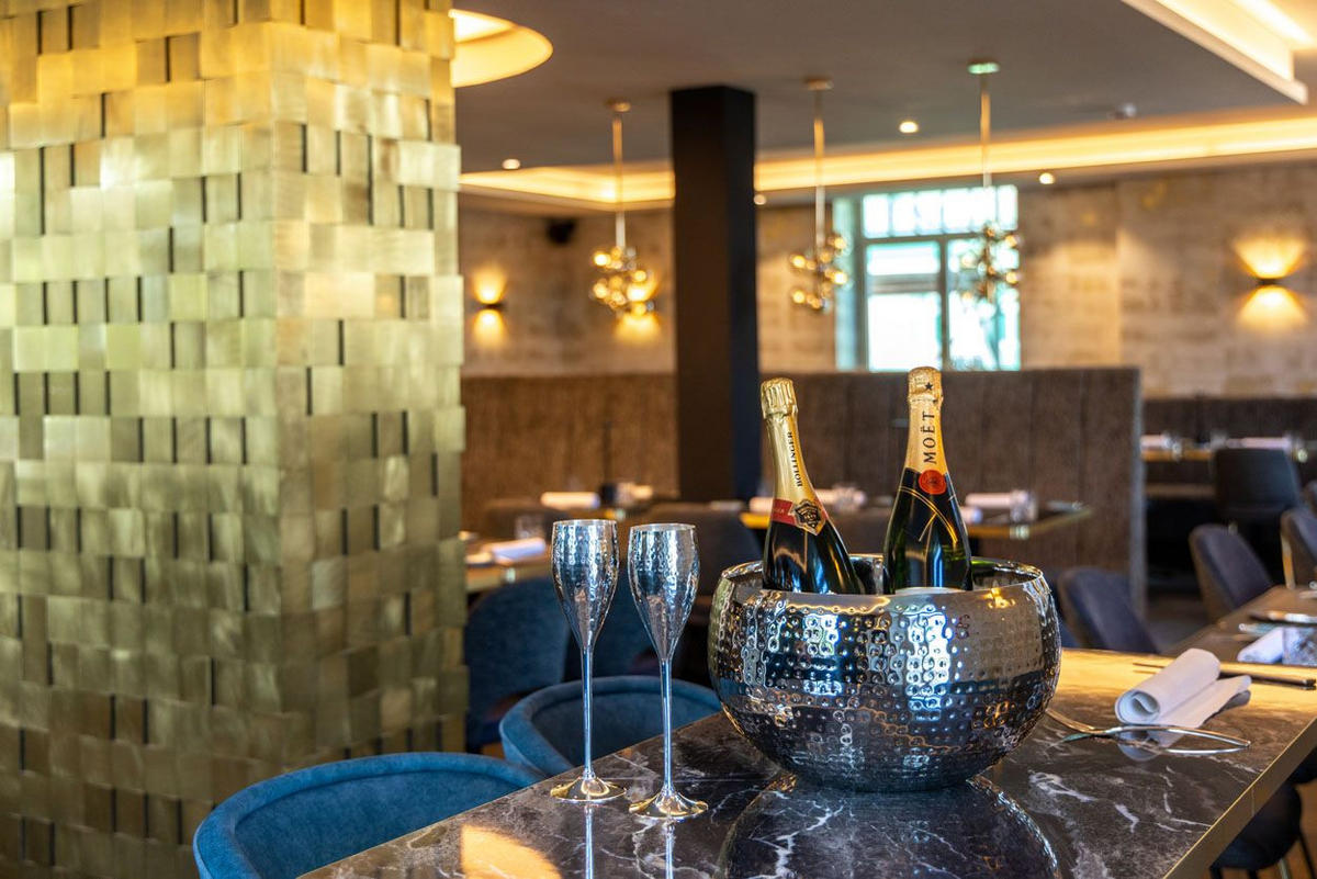 CHAMPAGNER-/FLASCHENKÜHLER Bowl Hammerschlag-Optik (H) 20 x (Ø) 34 cm - Silberfarben, Paraffin (34/20cm) - Hermann Bauer jun. Kollektion GmbH