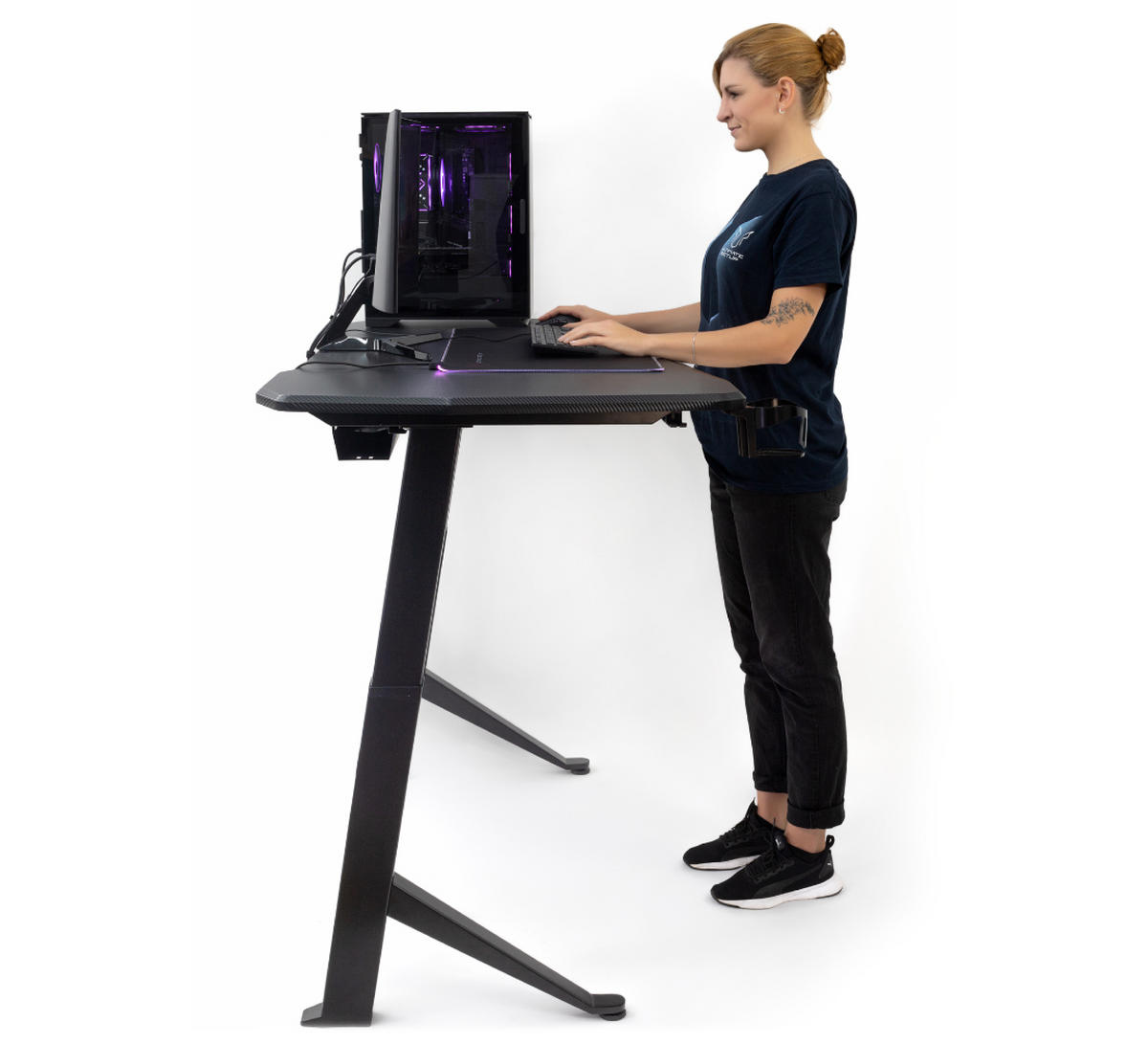 TISCHGESTELL höhenverstellbar elektrisch - Schwarz - Schwarz, Metall (160/60/120cm) - Ultimate Setup