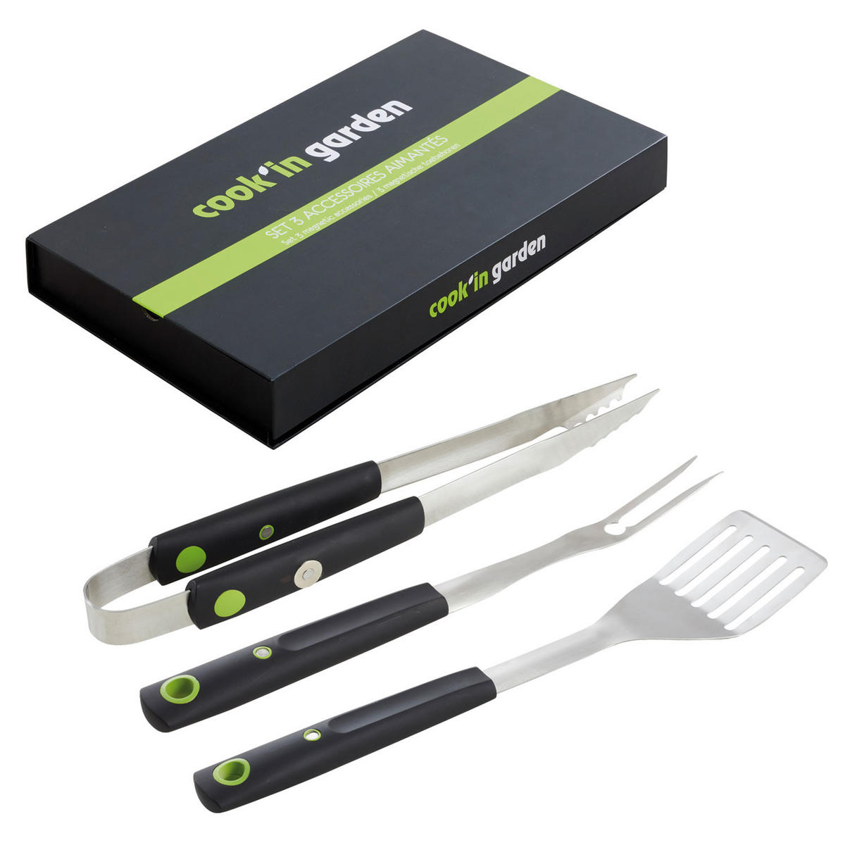 GRILLZUBEHÖR 3er-Set - Grau, Metall (47cm) - Cook'in Garden