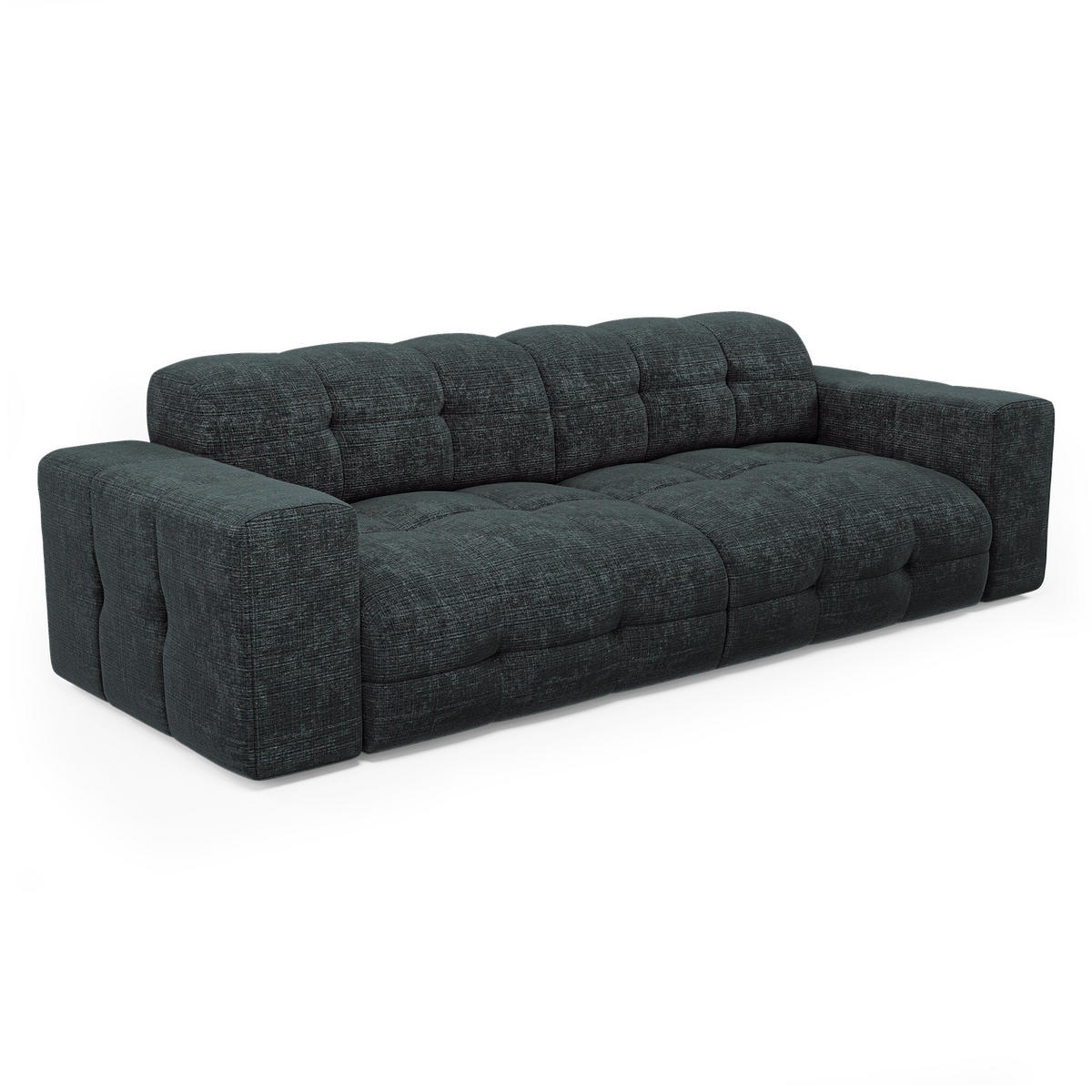 SOFA 4-SITZER geprägter Samt Anthrazitgrau 230cm - Dunkelgrau/Anthrazit, Textil (230/85/92cm) - Sia Home