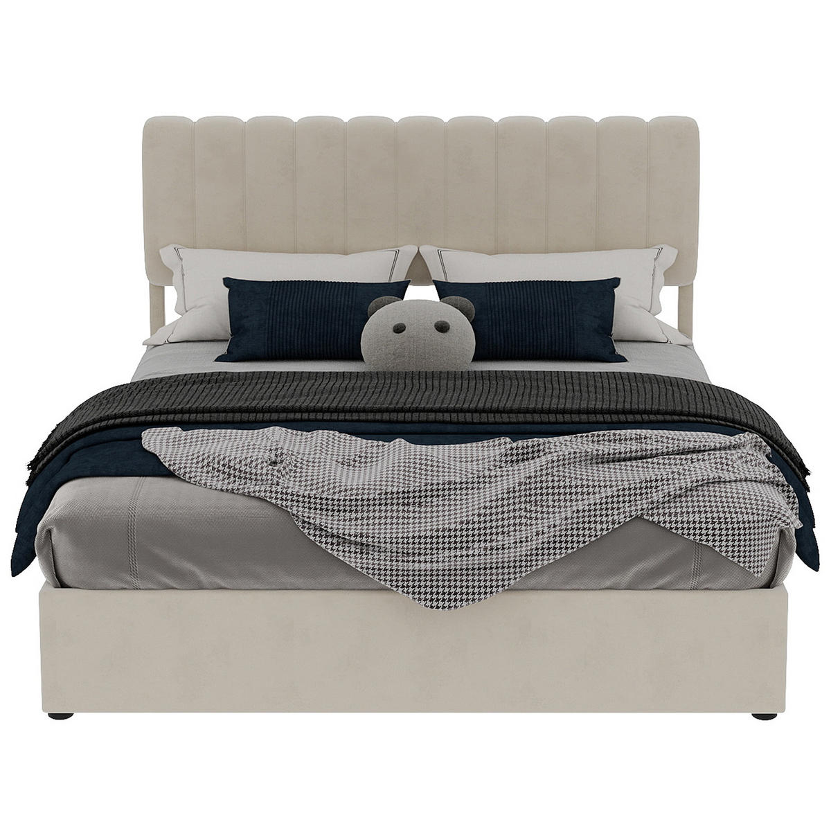 POLSTERBETT 160x200 cm Stauraum hydraulisch beige - Beige, Textil (160/200cm) - LEBENLANG