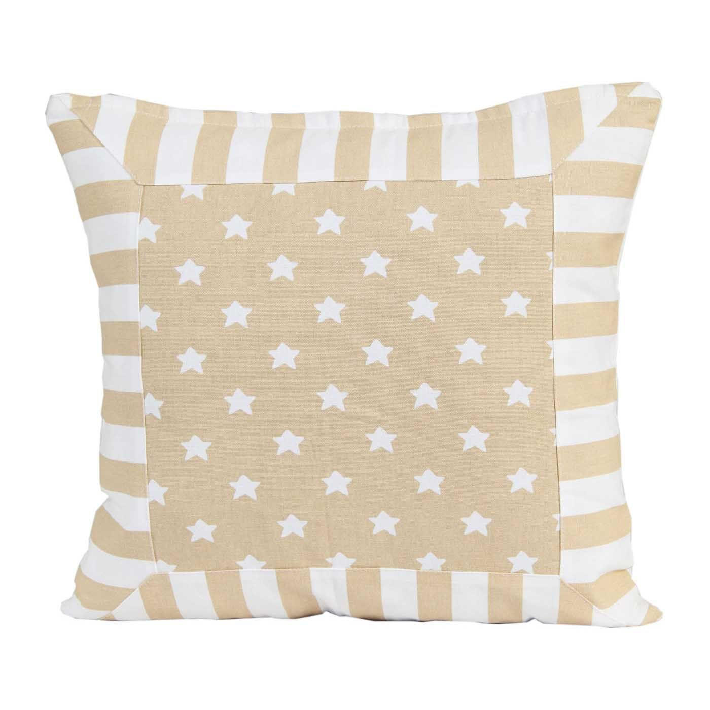 PATCHWORK-KISSENHÜLLE Sterne 45/45 cm - Beige, Textil (45/45cm) - Homescapes