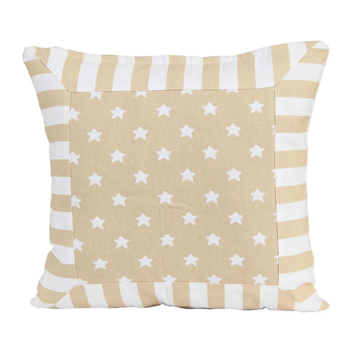 PATCHWORK-KISSENHÜLLE Sterne 45/45 cm - Beige, Textil (45/45cm) - Homescapes