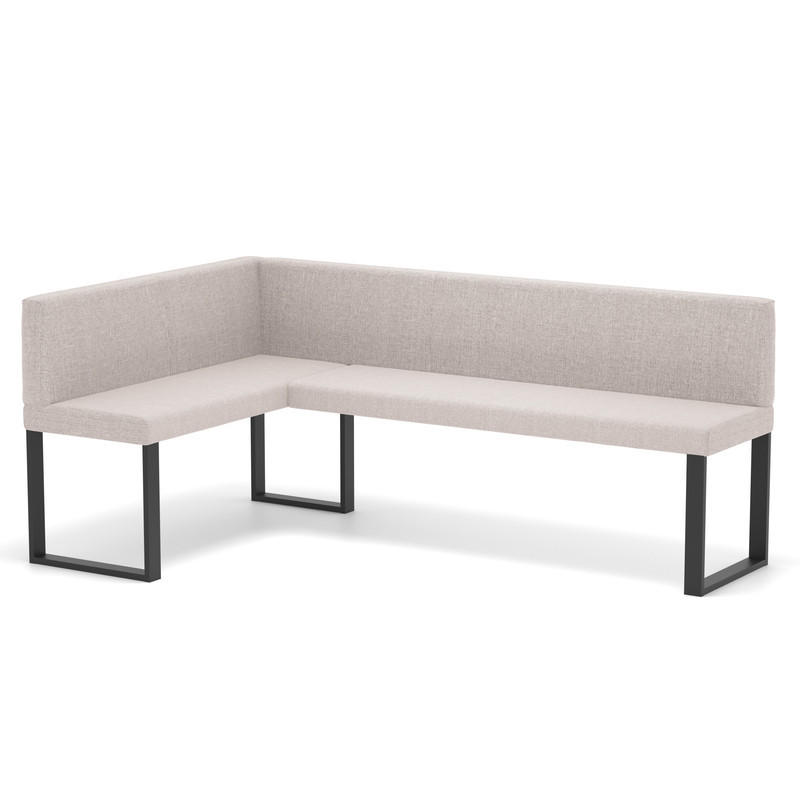 ECKBANK links SANA U Webstoff glatt, 128/168 cm Beige - Beige, Textil/Metall (128/168cm) - Idohome