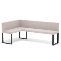 ECKBANK links SANA U Webstoff glatt, 128/168 cm Beige - Beige, Textil/Metall (128/168cm) - Idohome