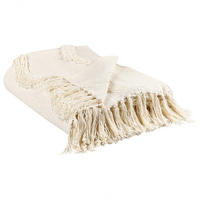 DECKE Helles Beige Khari 125/150 cm - Beige, Naturmaterialen/Textil (125/150cm) - Beliani