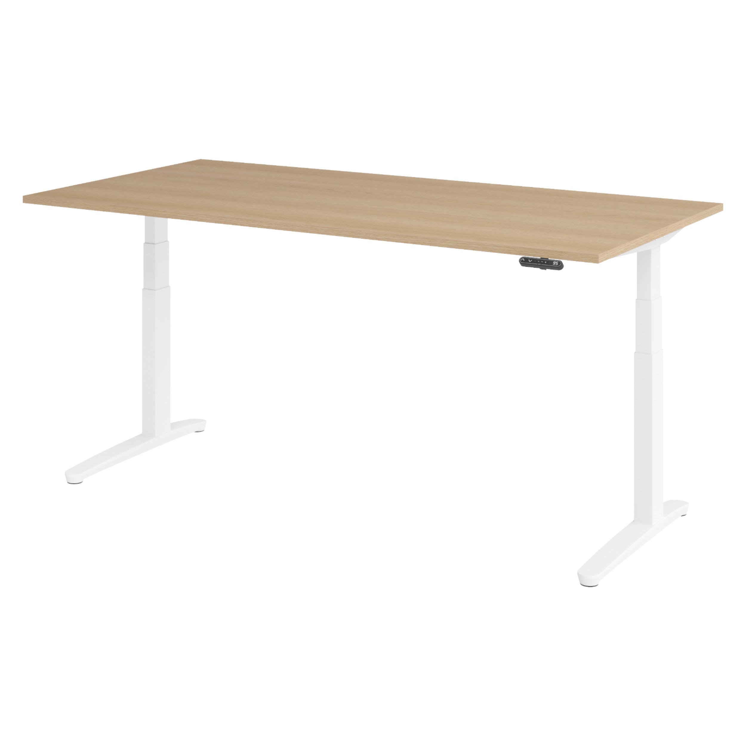 bümö Schreibtisch Eiche, Weiß 200x74x100 cm