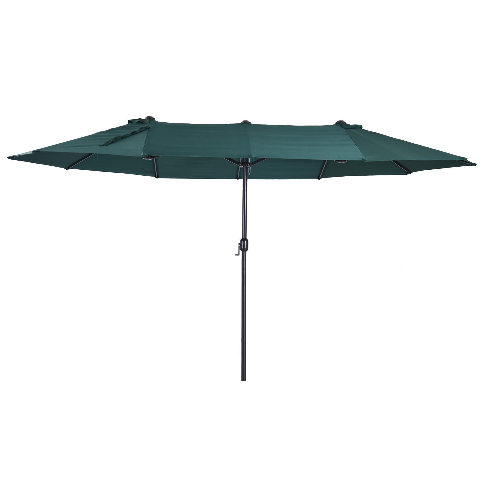 SONNENSCHIRM, Gartenschirm, Marktschirm, Doppelsonnenschirm, Terrassenschirm, Dunkelgrün, Oval - Dunkelgrün, Metall (270/460cm) - Outsunny