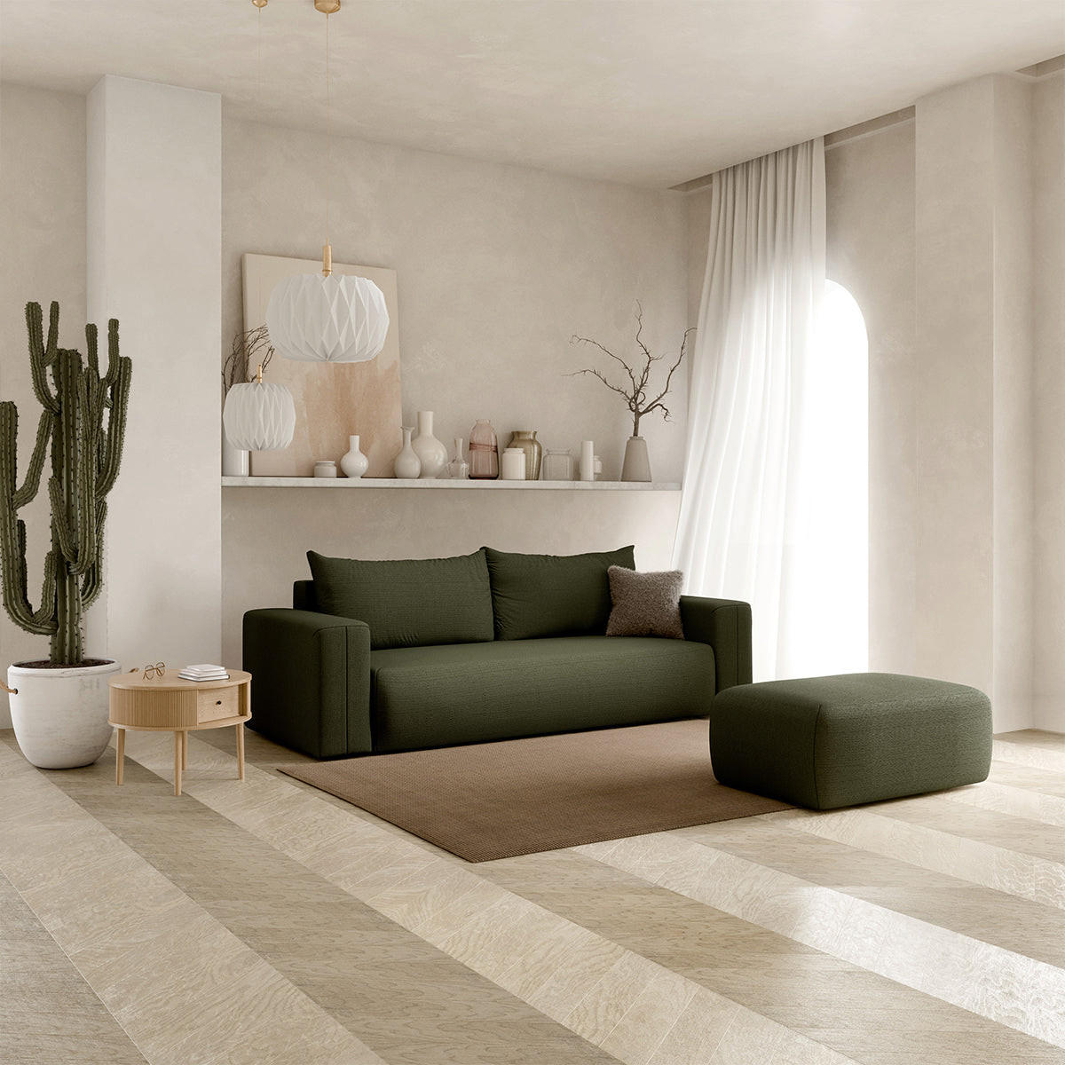 SOFA Bliss 3 Sitzplätze Tannengrün - Grün, Holz (252/72/97cm) - Petits-meubles