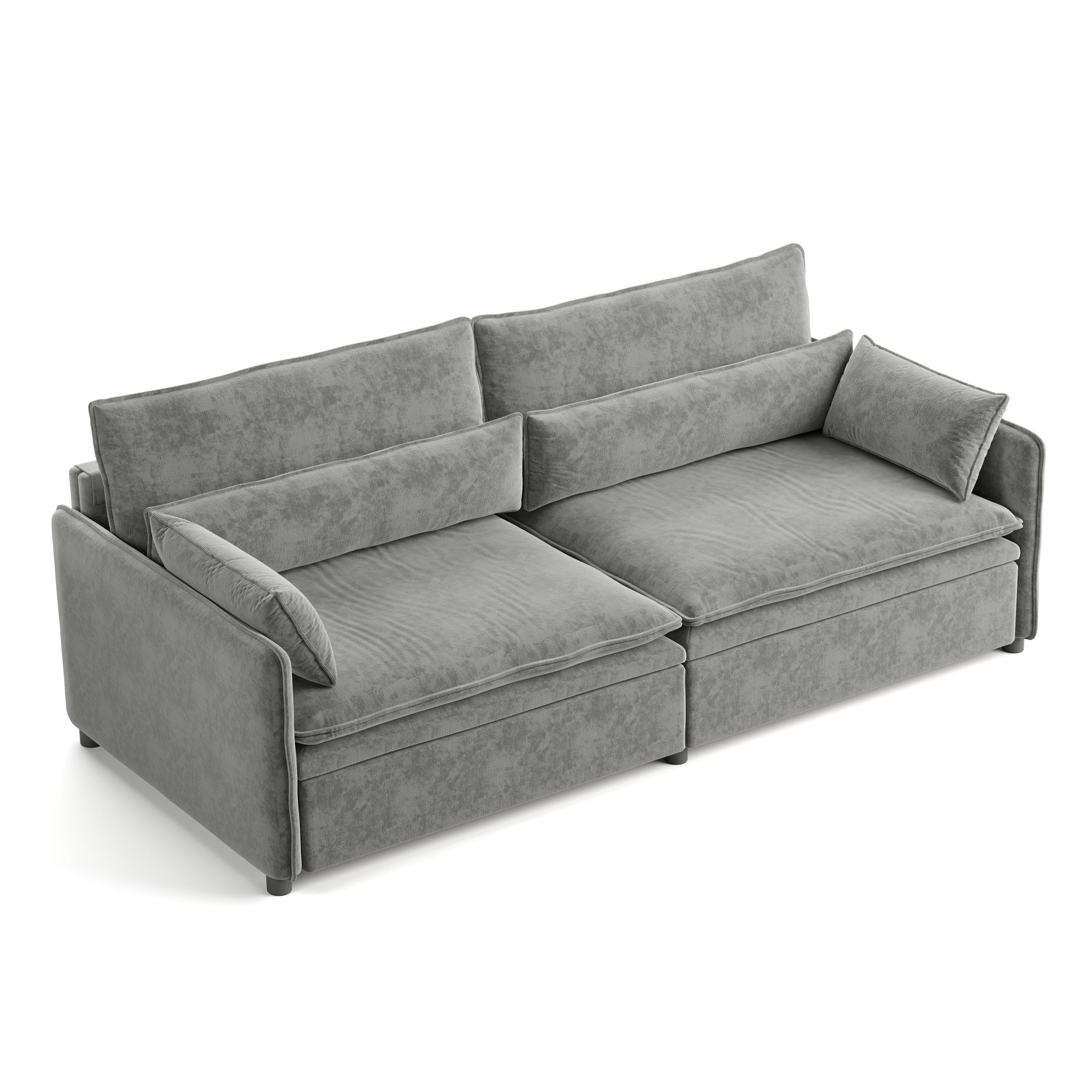 ComfortXL Schlafsofa Hellgrau 206x86x91 cm