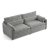 SCHLAFSOFA 3-in-1 ausziehbar mit Staufach, DE-42857, Hellgrau - Hellgrau, Holzwerkstoff (206/86/91cm) - ComfortXL