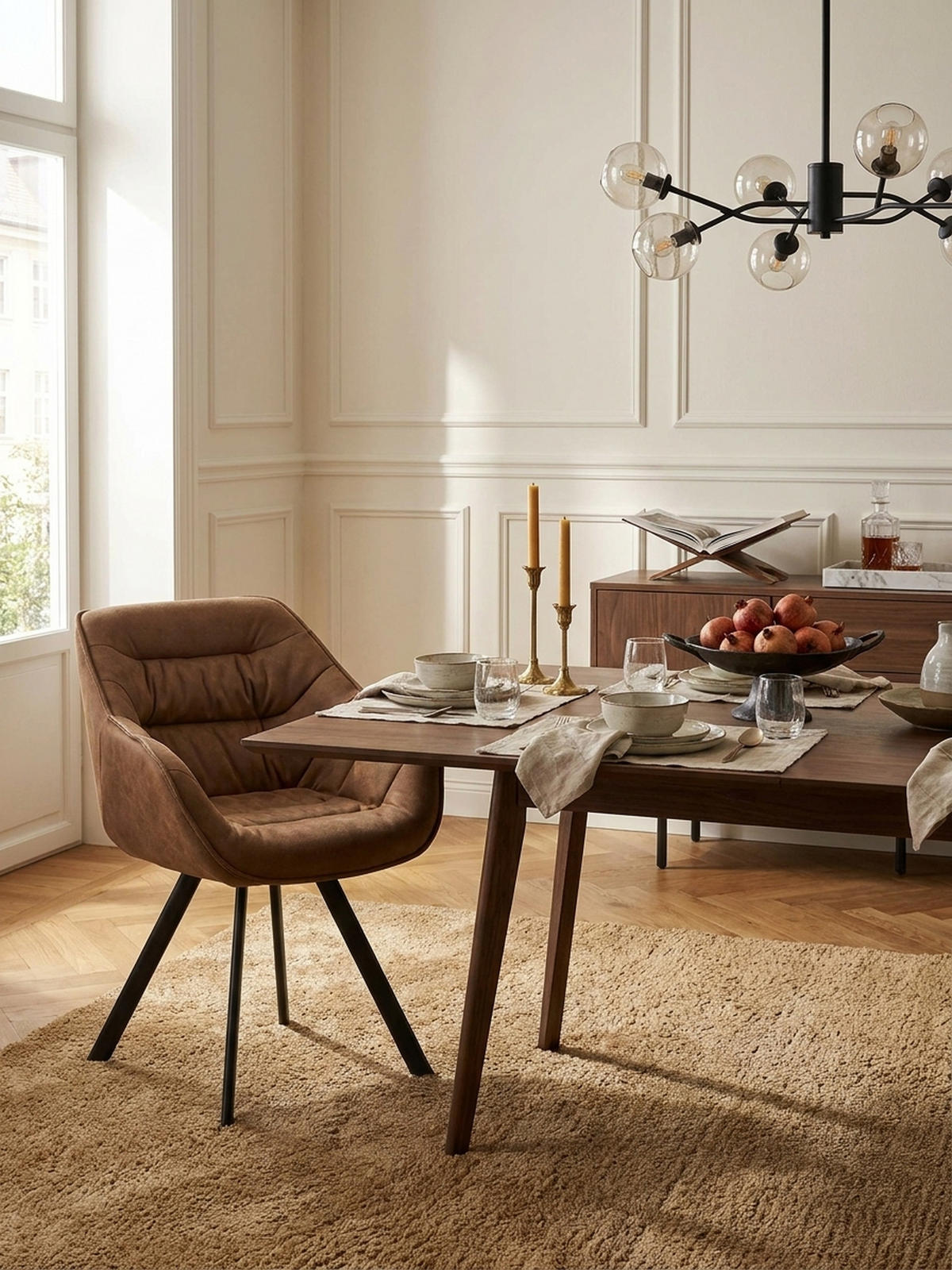 ESSZIMMERSTUHL Samtbezug mit Metallgestell Modern gepolstert, Beige - Beige/Schwarz, Textil/Metall (64/85/60cm) - KADIMA DESIGN