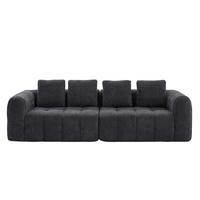 CANAPEA CU 4 LOCURI Modulară Gri Închis, Material Catifea, 260 cm, Nu Necesită Asamblare - gri închis, material textil (260/70/95.5cm) - Urban Meuble