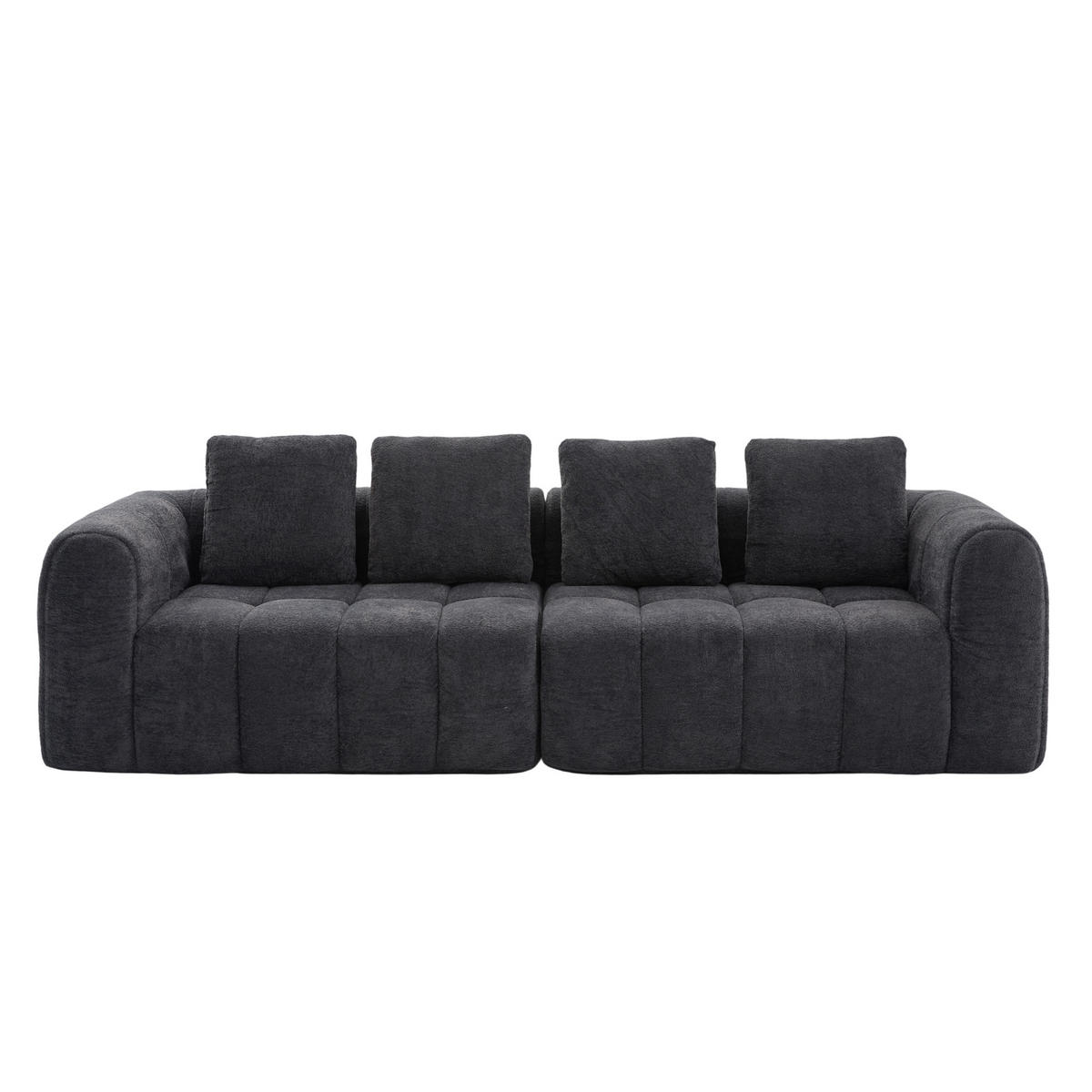 3-SITZER-SOFA DE-35093 modular Dunkelgrau - Dunkelgrau, Textil (95.5/70/260cm) - ComfortXL