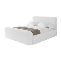 POLSTERBETT mit Bettkasten, Fußteil und Lattenrost, Boxbett mit Matratze H3/H4 - ENORA-Z 180x200 Weiß - Weiß, Holzwerkstoff/Textil (180/200cm) - ALTDECOR