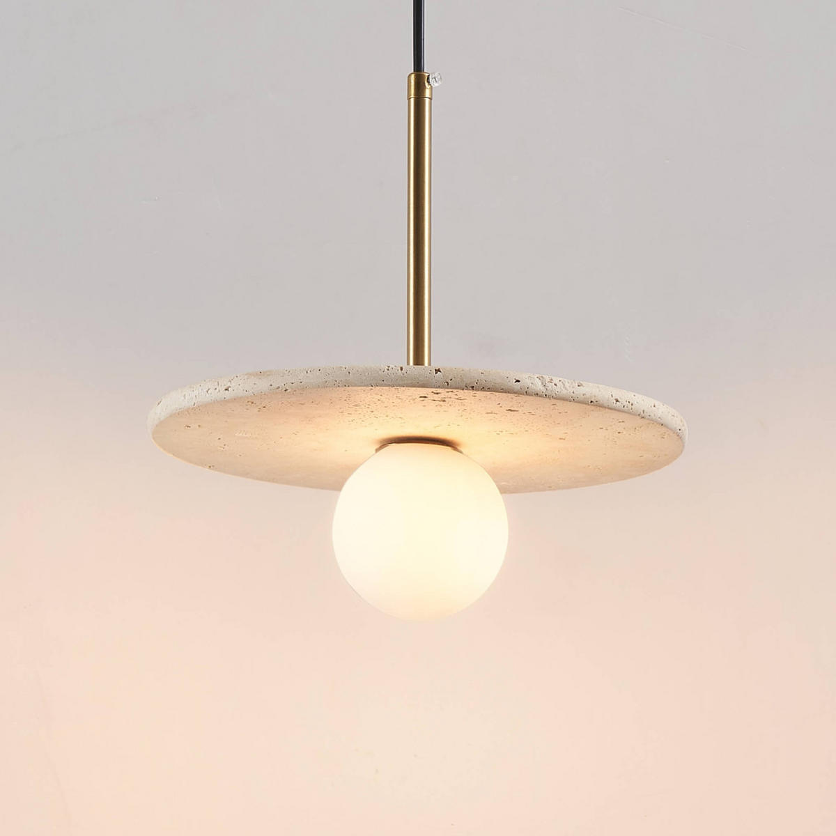 HÄNGELEUCHTE Silvia, Beige et blanc, 25cm - Beige, Stein (147/25/25cm) - KOSILUM