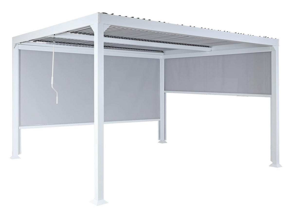 PERGOLA 2x Seitenwand für 3x3,7m 224x370x300cm Weiß - Weiß, Metall (370/224/300cm) - BERLINLODGE