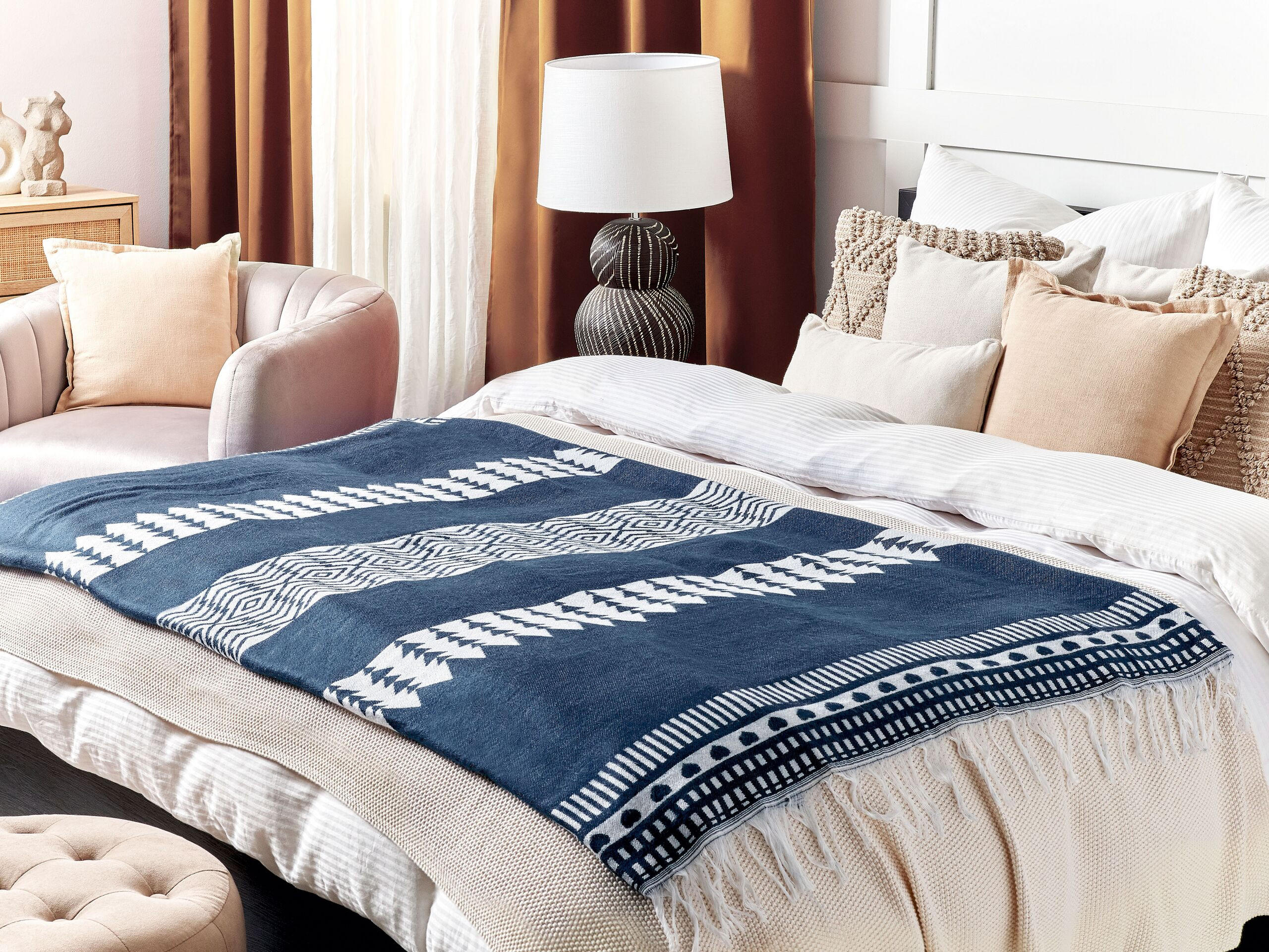 DECKE Blau Tarlay 130/170 cm - Blau, Textil (130/170cm) - Beliani