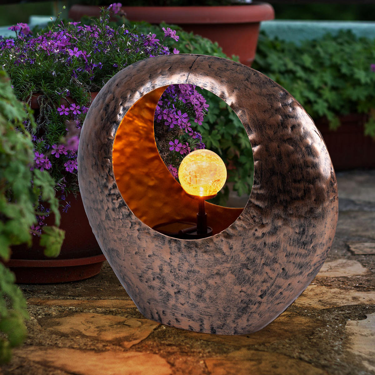 LED AUSSENLEUCHTE Metall Messing - Messingfarben, Glas (35/13.5/37cm) - Globo Lighting