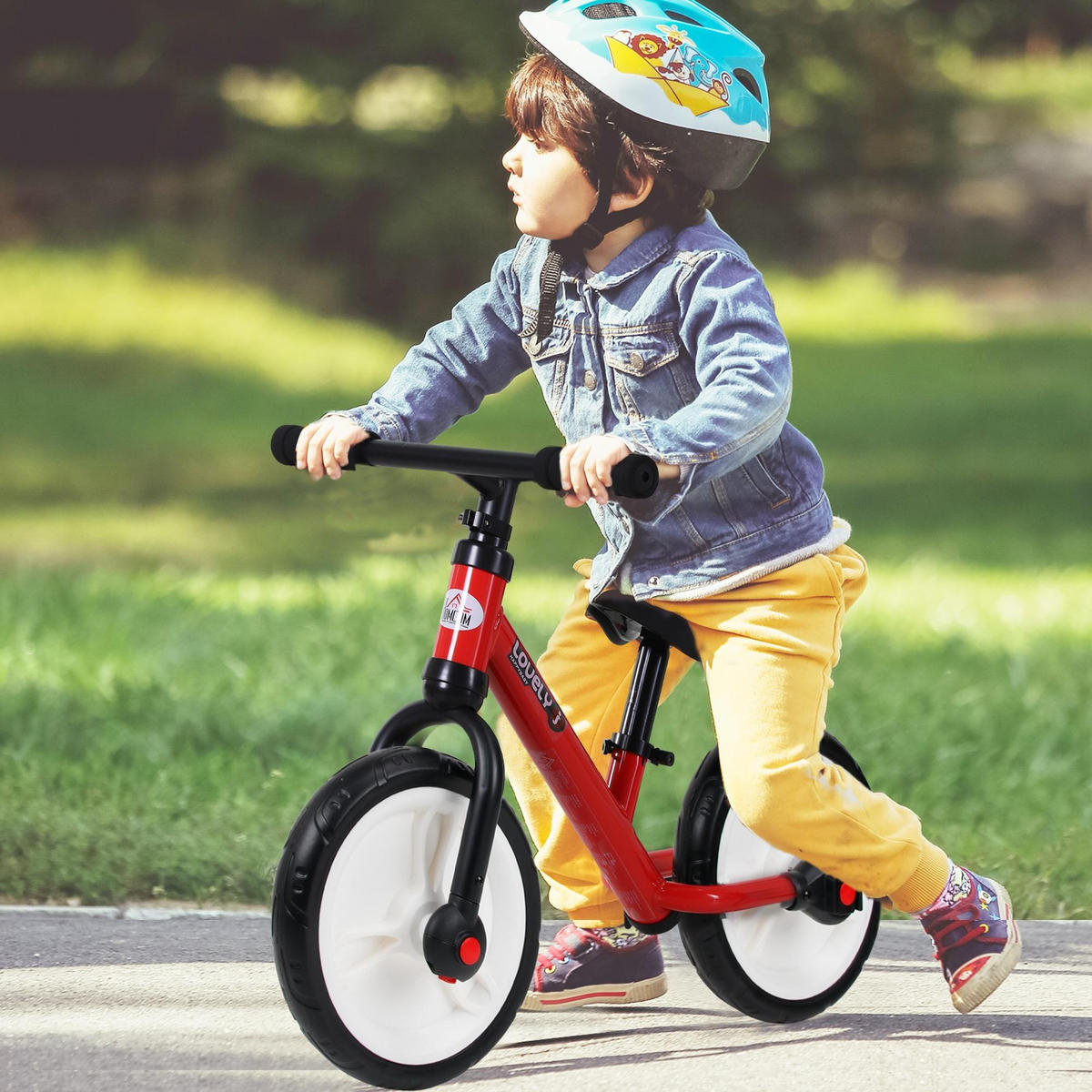 LAUFRAD DE-18540 2-in-1 mit Pedalen & Stützrädern Rot - Rot, Metall (85/36/54cm) - ComfortXL