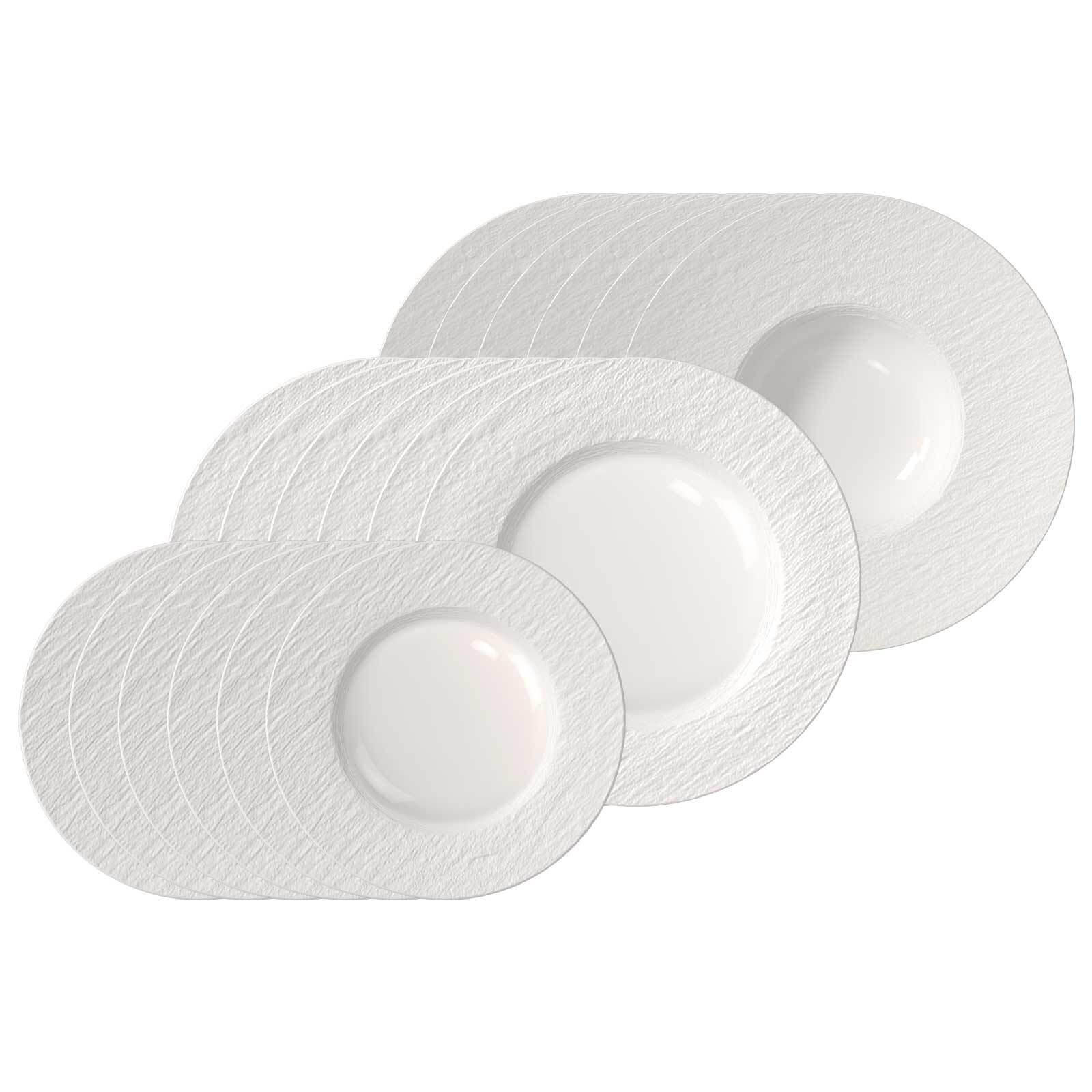 TELLER-SET Manufacture Ice weiß 18er Set - Weiß, Keramik (1/1/1cm) - Villeroy & Boch