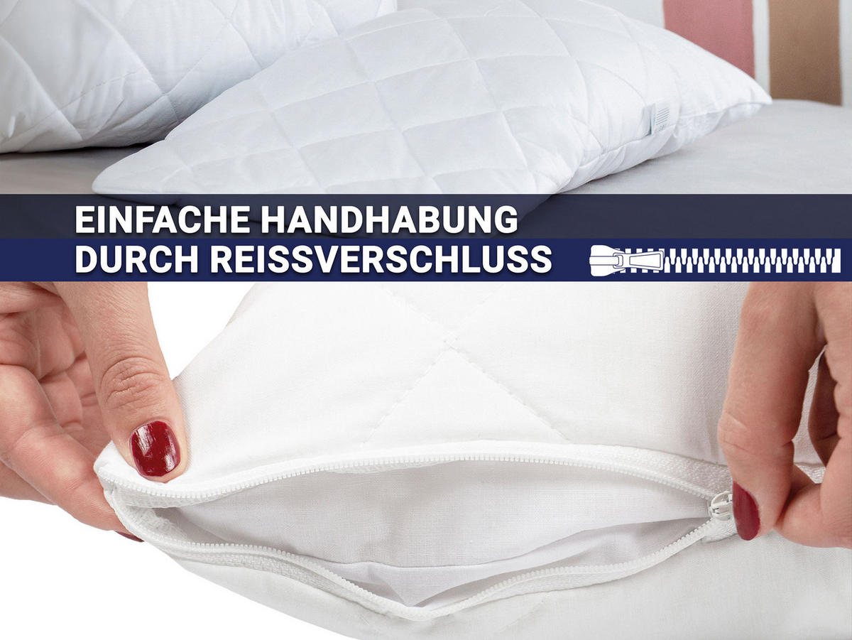 KISSENBEZUG, 60x80 cm, 50% Polyester, 50% Baumwolle, Weiß - Weiß, Textil (60/80cm) - Zollner