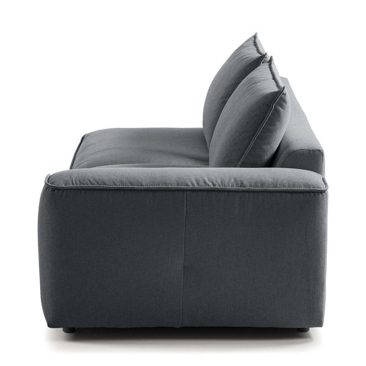 2,5-SITZER SOFA - modular - Schwarz/Grau, Kunststoff/Textil (184/82/99cm) - home24