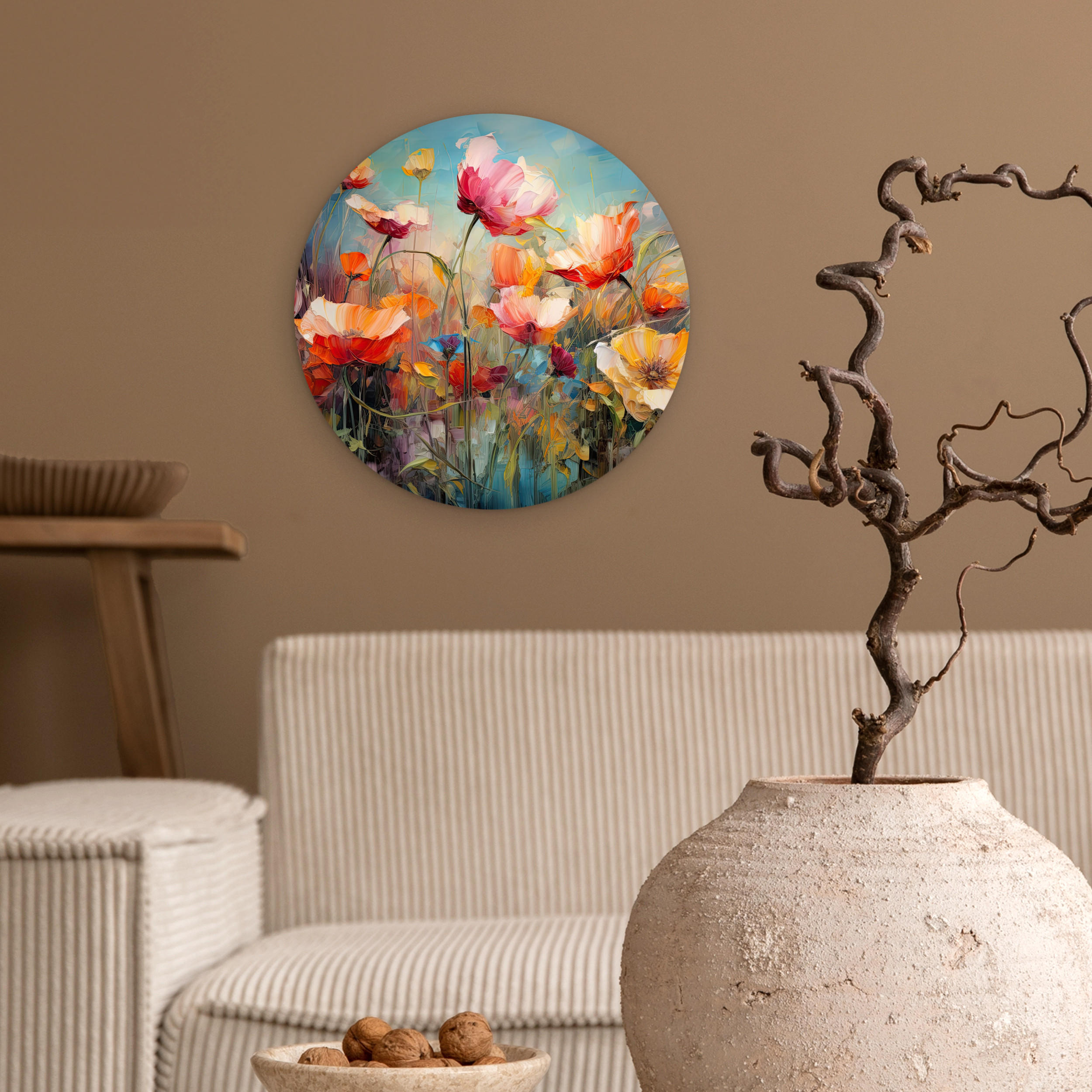 WANDBILD Blumen - Aquarell - Kunst - Botanisch - Natur 30x30 cm - Orange, Kunststoff (30/30cm) - MuchoWow