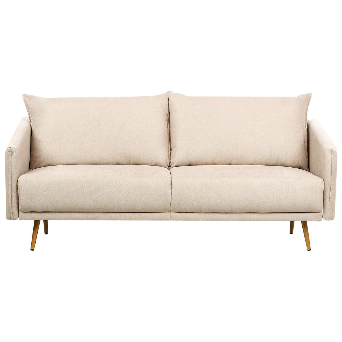 5-SITZER-SOFA SET Samtstoff beige mit goldenen Beinen Maura - Beige/Goldfarben, Textil (78/78/185cm) - Beliani