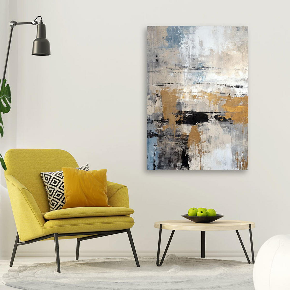 KUNSTDRUCK Gold 40/60 cm - Goldfarben, Textil (40/60cm) - KUNSTLOFT