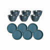 BRUNCHSET Matera blau 12er Set - Blau, Keramik (1/1/1cm) - Leonardo Living