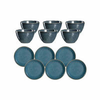 BRUNCHSET Matera blau 12er Set - Blau, Keramik (1/1/1cm) - Leonardo Living