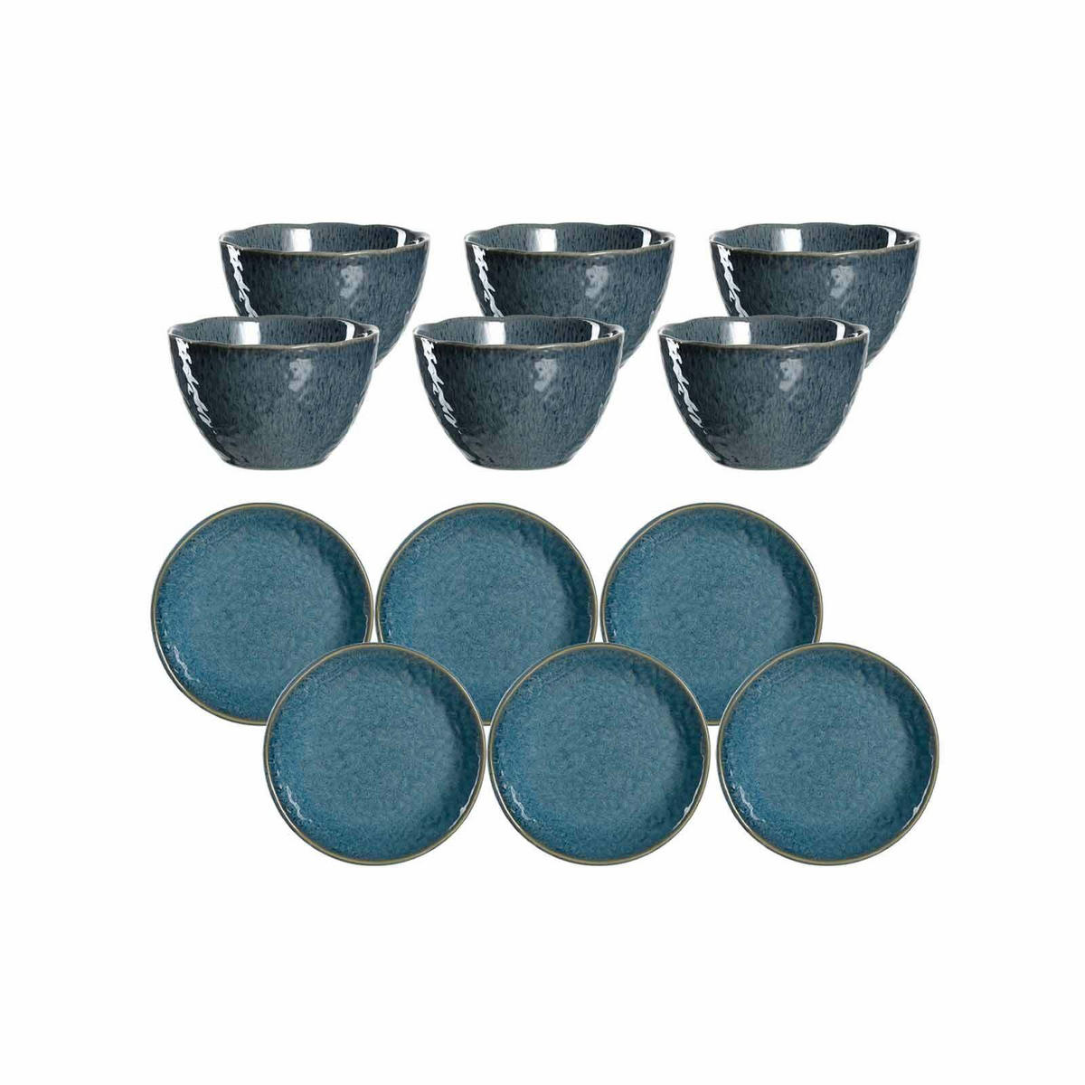 BRUNCHSET Matera blau 12er Set - Blau, Keramik (1/1/1cm) - Leonardo Living