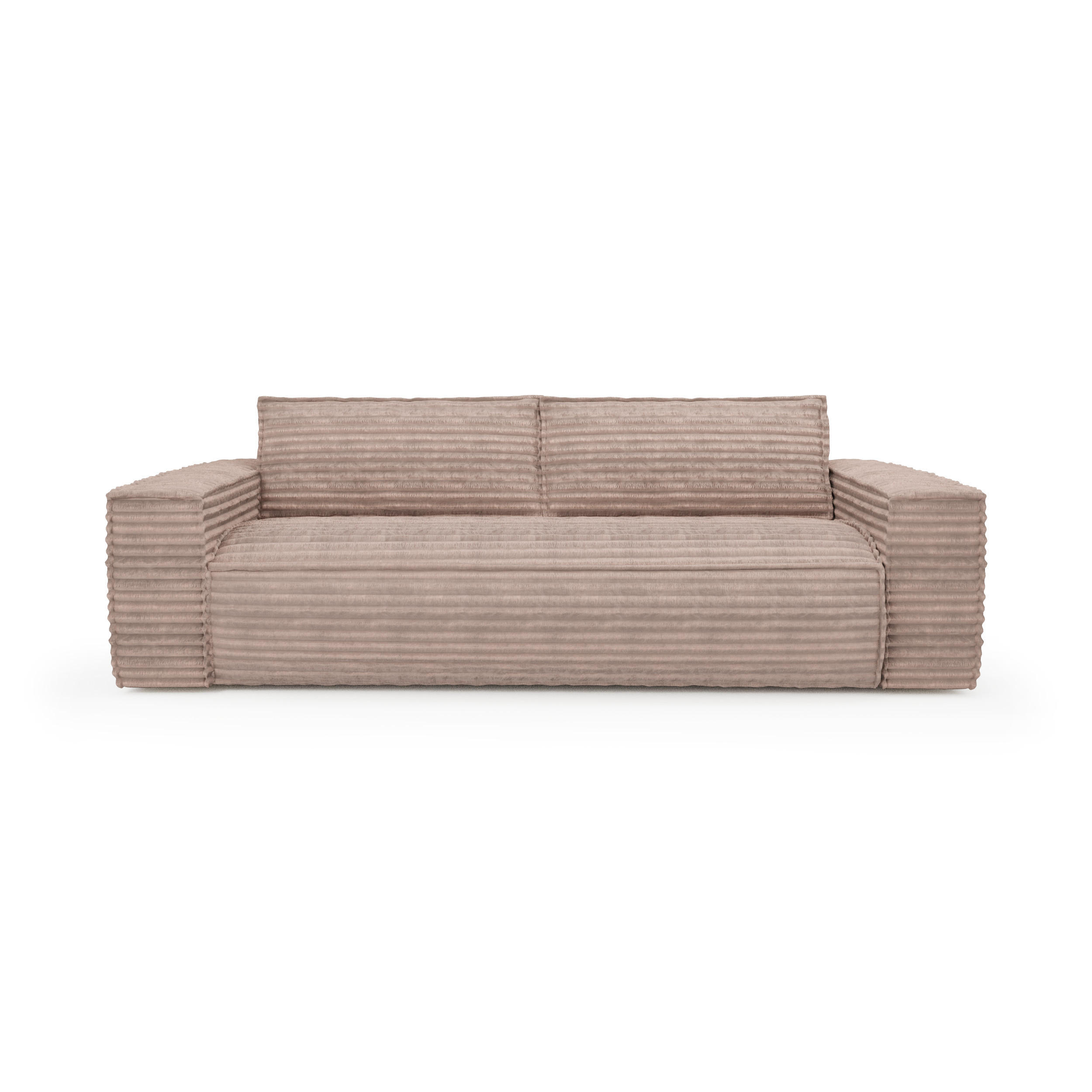 SCHLAFSOFA GERADE Gerippter Samt Taupe 234cm - Taupe, Textil (234/90/100cm) - Sia Home