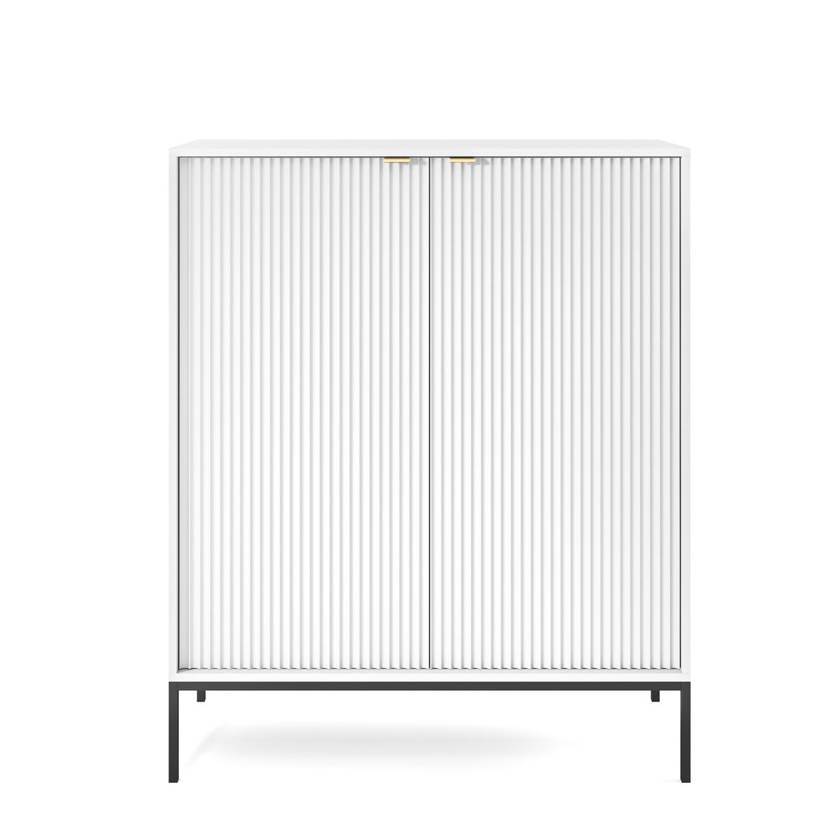 HIGHBOARD STELLARE 104/125/39 cm mit 2 Türen Weiß - Weiß, Holzwerkstoff (104/125/39cm) - MASSENO