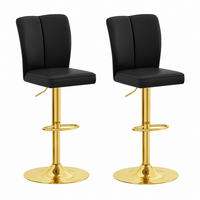 BARHOCKER höhenverstellbar drehbar 63-85 cm Schwarz-Gold 2er-Set - Goldfarben, Metall (44/117.5/44.5cm) - Meubliv